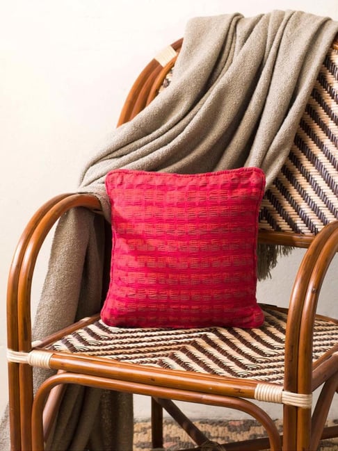 Fabindia Home Deepali Crimson Cotton Cushion Cover