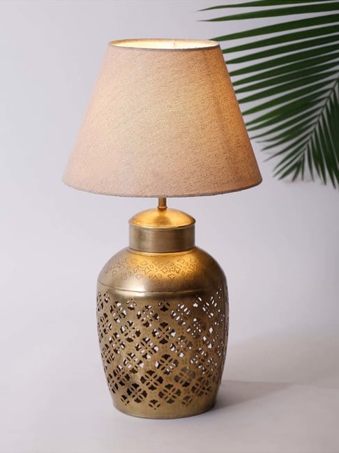 Fabindia Home Akalpa Golden Metal Table Lamp