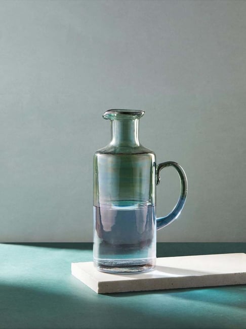 Fabindia Home Harit Blue & Green Glass Water Jug (1000ml)