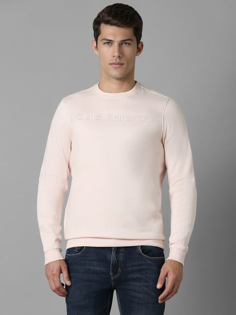 Louis Philippe Beige Cotton Regular fit Embroidery Casual Sweatshirt-picture-11