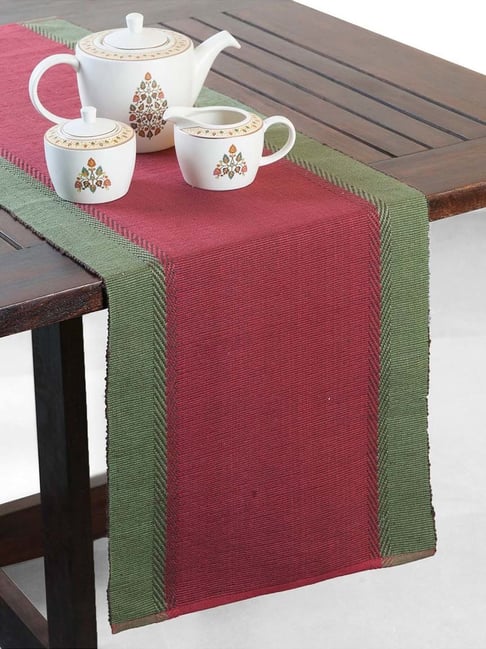 Fabindia Home Zeeya Red & Green Cotton 600 GSM Table Runner-picture-36