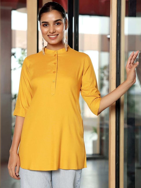 Libas Mustard Plain Tunic