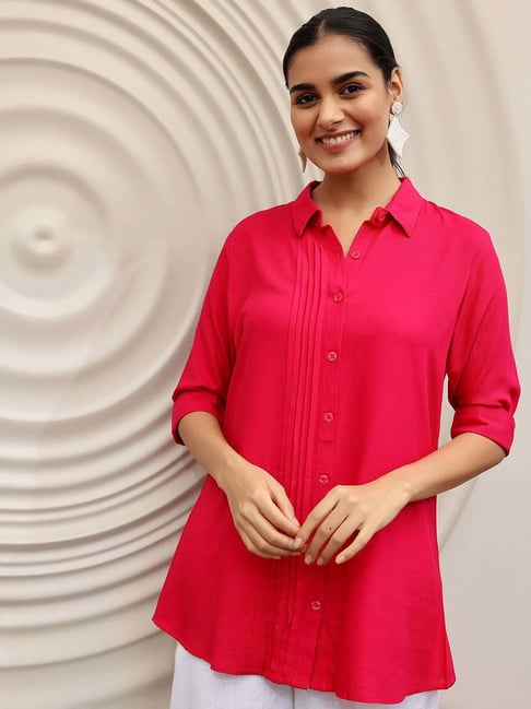 Libas Pink Plain Shirt-picture-46