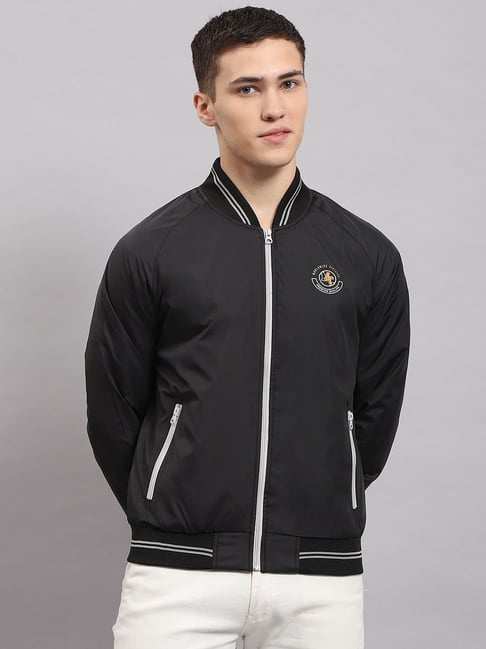 Monte Carlo Black Regular Fit Bomber Jacket-picture-24