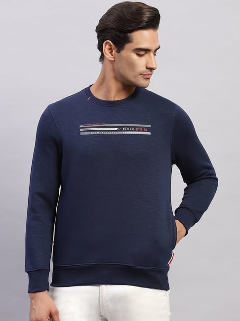 Monte Carlo Navy Blue Regular Fit Printed Sweatshirt-picture-27