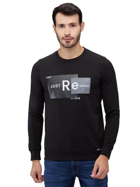 Parx Regular Fit Graphic Print Black Sweatshirt-picture-33