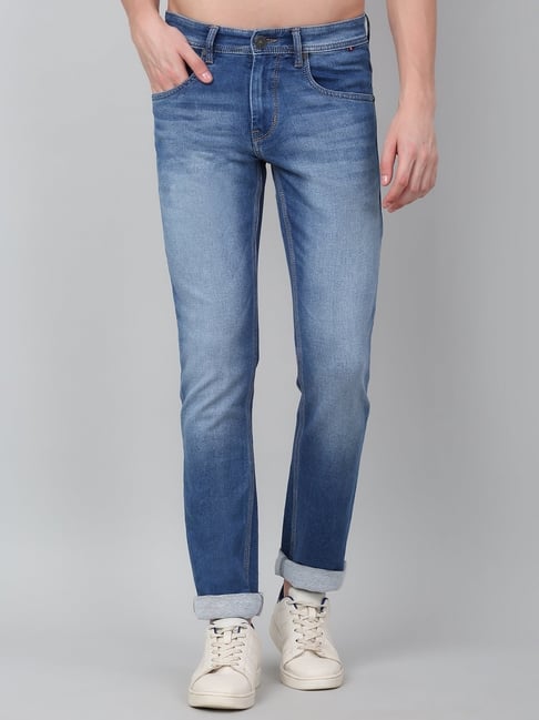 Buy Cantabil Blue Denim Regular Fit Solid Jeans (Casual) for Mens