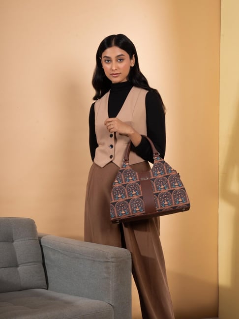 ZOUK Royal Indian Peacock Motif Printed Handbag-picture-37