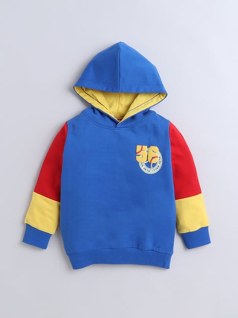 Bumzee Kids Royal Blue Cotton Graphic Sweatshirt