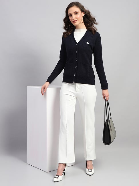 トップス MYNE DOCKING CARDIGAN NAVY MYNE DOCKING CARDIGAN NAVY（Fine-knit cardigan - Navy blue