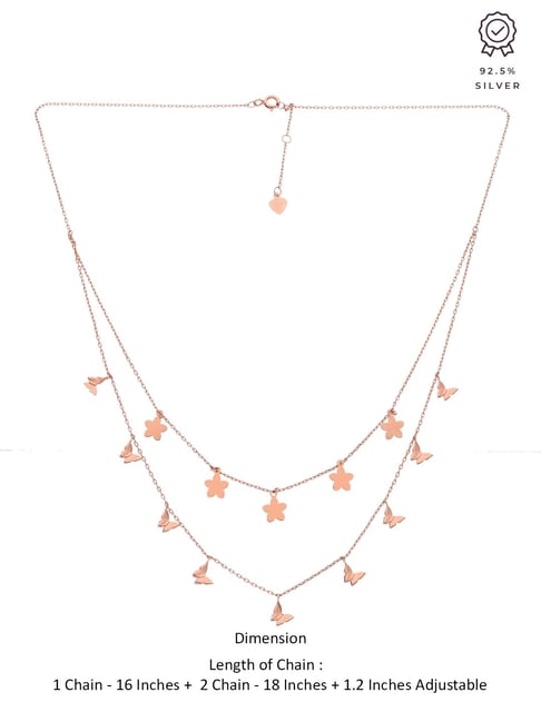 Buy Kai Jewel Sterling Silver Rose Gold Layered Necklace Online At