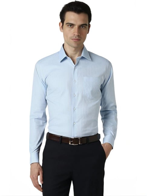 Van Heusen Blue Slim Fit Striped Shirt-picture-23