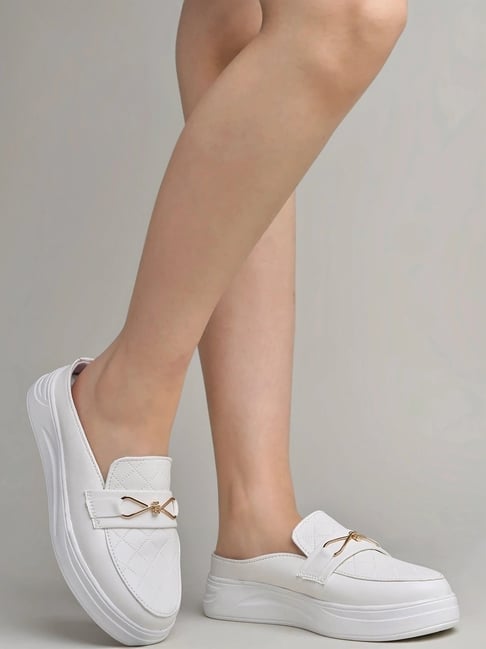 Shoetopia Kids White Mule Shoes