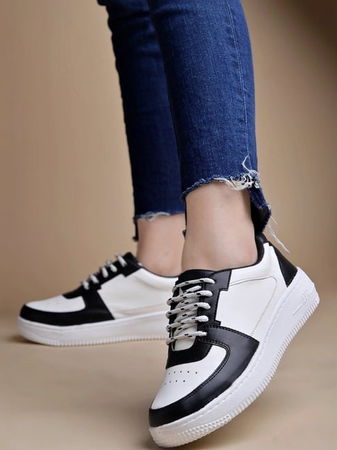 Shoetopia Kids Black White Sneakers
