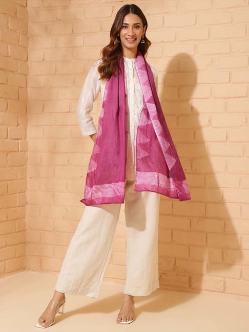 Fabindia Pink Tie & Dye Stole
