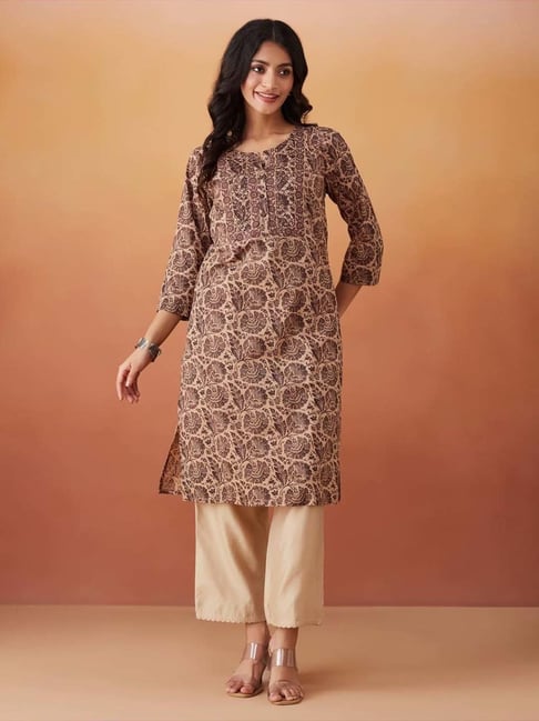 Buy Fabindia Fabindia Kurtis On Sale Buy Fabindia Brown Cotton
