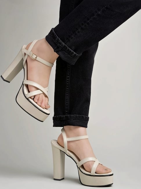 Shoetopia Kids Beige Ankle Strap Sandals