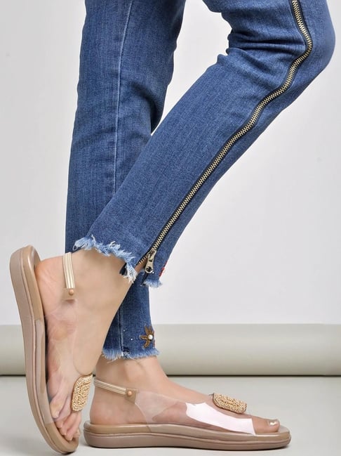 Shoetopia Kids Beige Sling Back Sandals