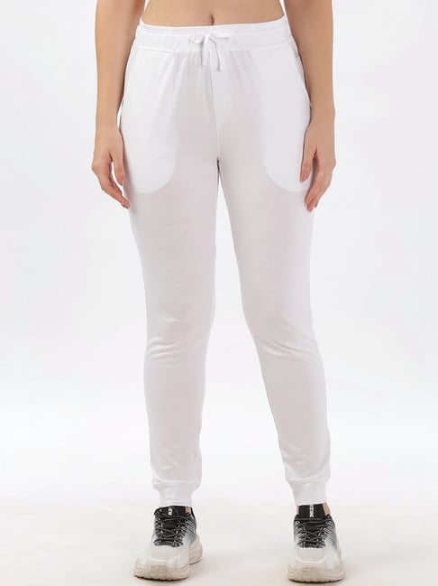 Womens white cotton joggers sale