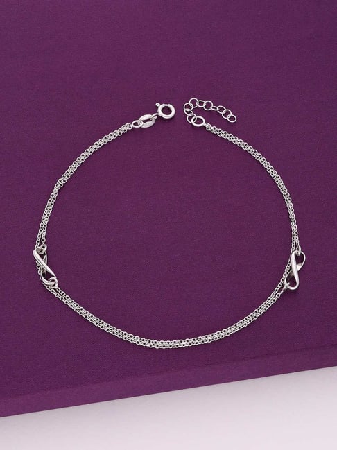 Kai Jewel Sterling Silver Layered Heart Anklet for Women-picture-18