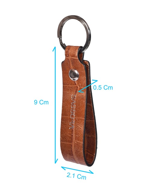 Buy SASSORA Tan Leather Keychain Key Ring Holders - Pack of 2 at