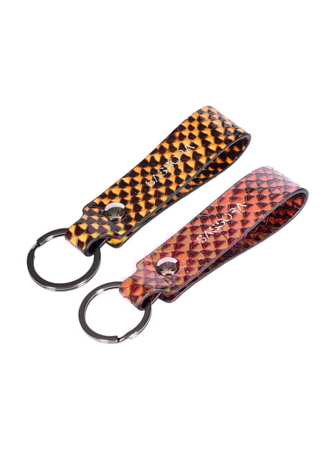 Buy SASSORA Multicolor Leather Keychain Key Ring Holders - Pack of