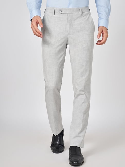 Peregrine By Pantaloons Grey Slim Fit Trousers-picture-41