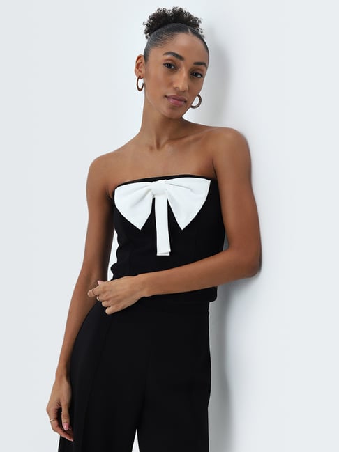 Wardrobe by Westside Black Bow Detailed Top