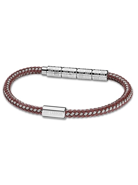 Guy Laroche Pierre Leather Men Brown Bracelet-picture-12