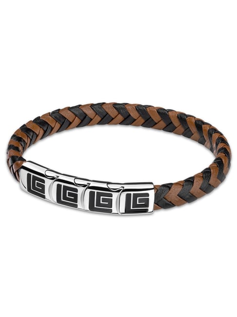 Guy Laroche Adam Leather Men Brown Bracelet-picture-26