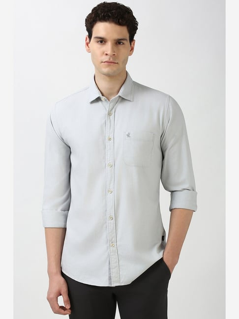 Buy Peter Engl Grey Cotton Slim fit Shirts for Mens Online Tata CLiQ