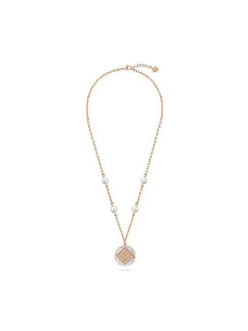 Guy Laroche Gisele Stainless Steel Women Rose Gold Necklace