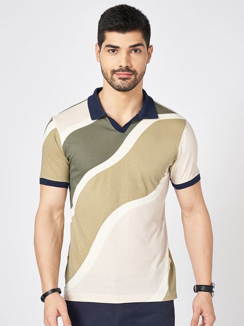 Byford By Pantaloons Multicolored Cotton Slim Fit Printed Polo T-Shirt-picture-33