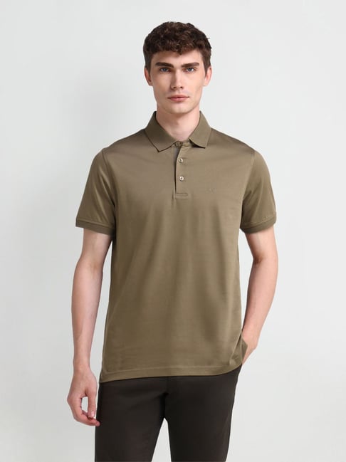 Arrow Brown Cotton Regular Fit Polo T-Shirt