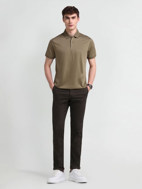 Pants Arrow Polo Shirts With Pocket Arrow Brown Cotton Regular Fit - Main Image