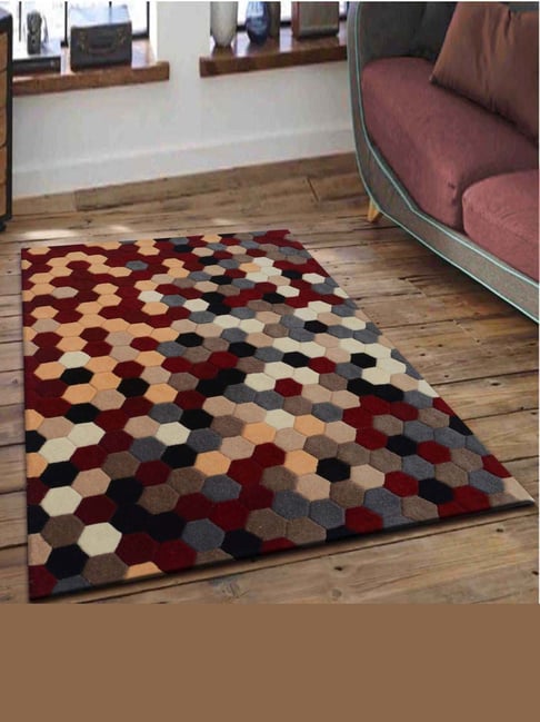 Presto Red & Grey Wool Hand Tufted Carpet-picture-27
