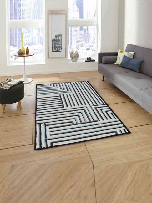 Presto Black & White Wool Hand Tufted Carpet-picture-15