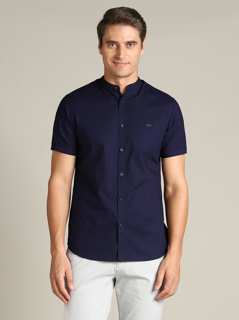 Dockers Navy Cotton Straight Fit Denim Shirt