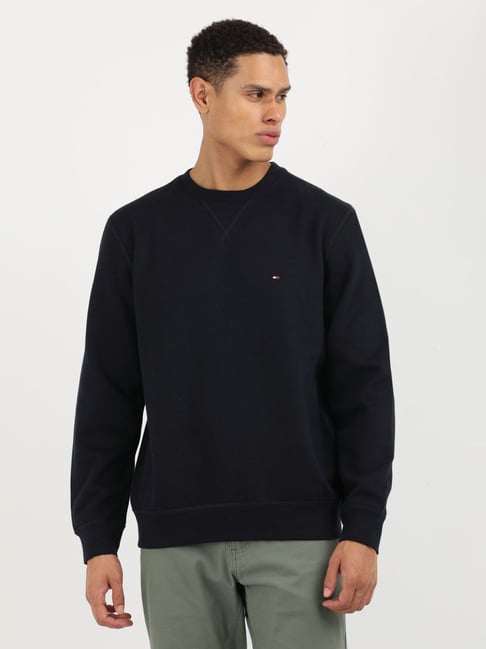 Tommy Hilfiger Navy Cotton Regular Fit Sweatshirts-picture-43