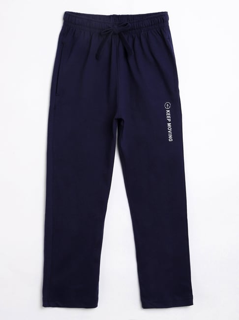Campana Navy Cotton Printed Track Pants-picture-46