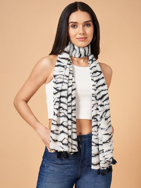 Honey by Pantaloons White Printed Scarf