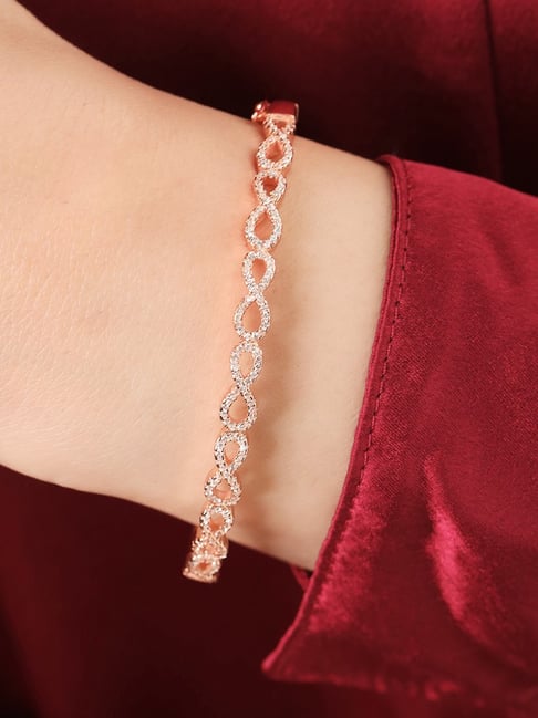 Zavya Captivating Infinity Rose Gold Plated Women's Bracelet
