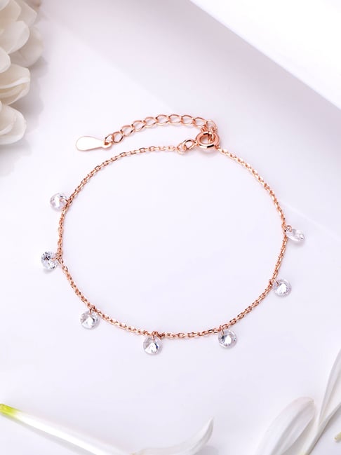 Zavya Sophisticated Beauty Cubic Zirconia Rose Gold Plated