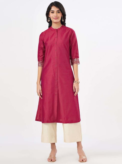 Rangmanch by Pantaloons Pink A Line Kurta-picture-17