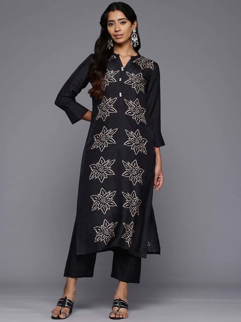 Varanga Black Printed Straight Kurta-picture-25