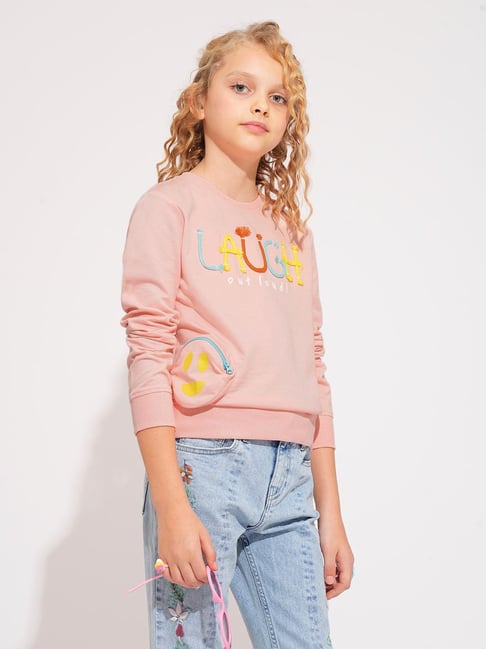 VERO MODA GIRL Kids Impatiens Pink Self Sweatshirt-picture-40