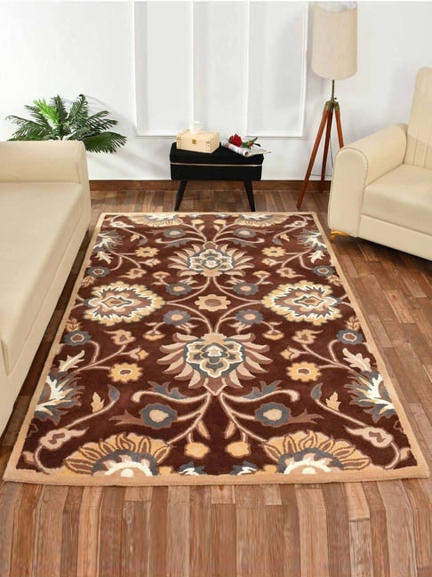 Presto Brown Wool Traditional Hand Tufted Carpet-picture-44