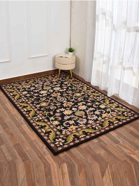 Presto Black Wool Traditional Hand Tufted Carpet-picture-38