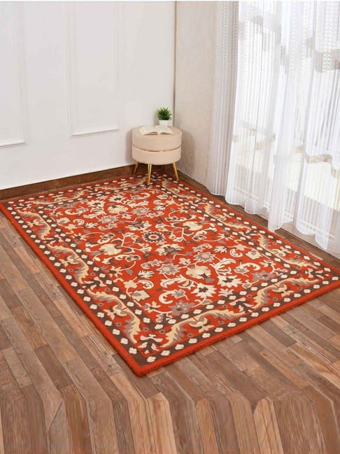 Presto Orange Wool Traditional Hand Tufted Carpet-picture-39