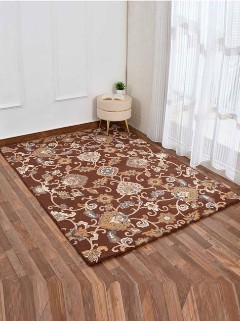 Presto Brown Wool Traditional Hand Tufted Carpet-picture-42